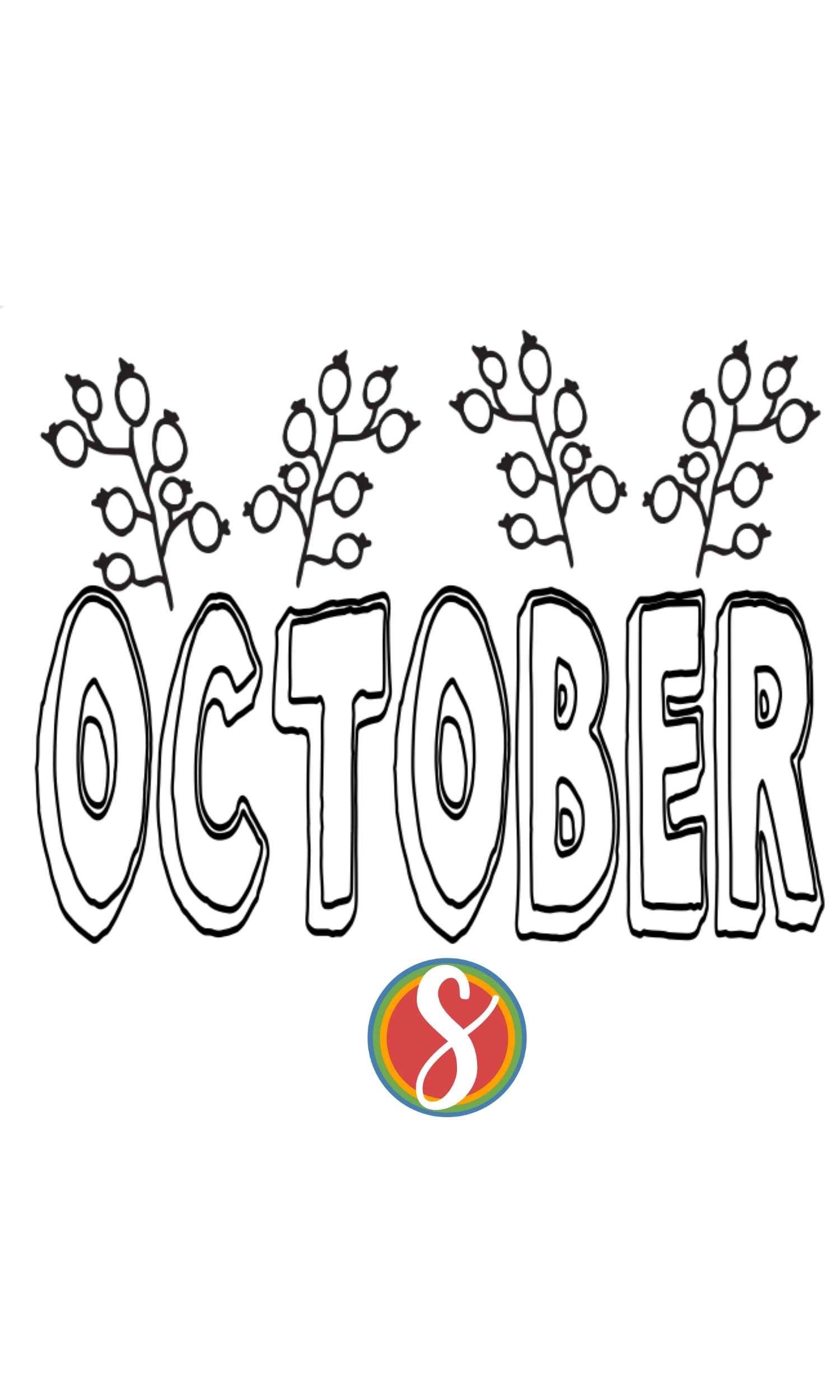 Free october coloring pages â stevie doodles
