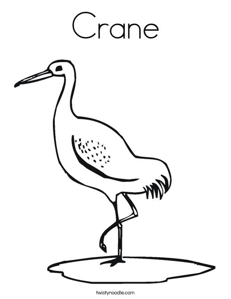 Crane coloring page