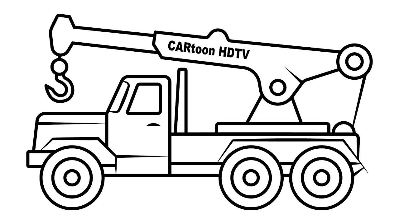 Crane truck coloring pages video colors vehicles coloring video