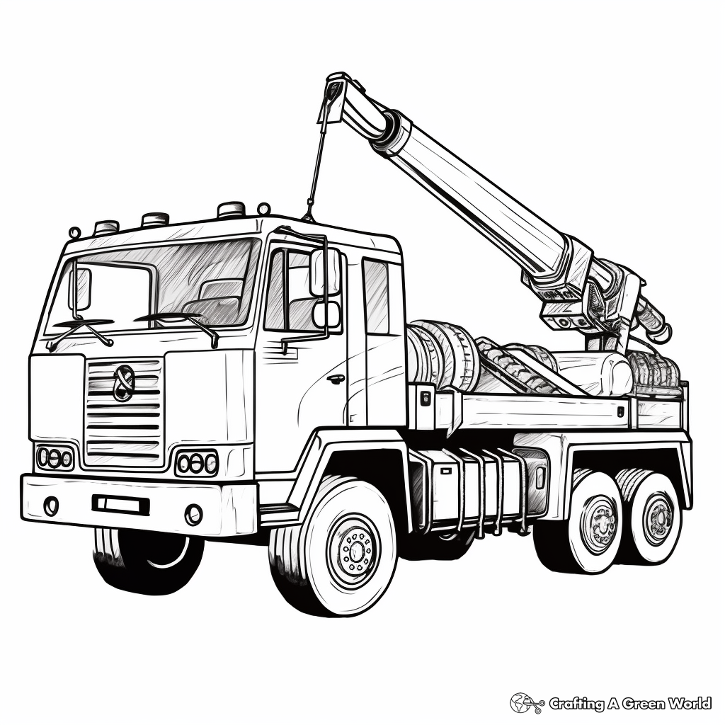 Crane truck coloring pages