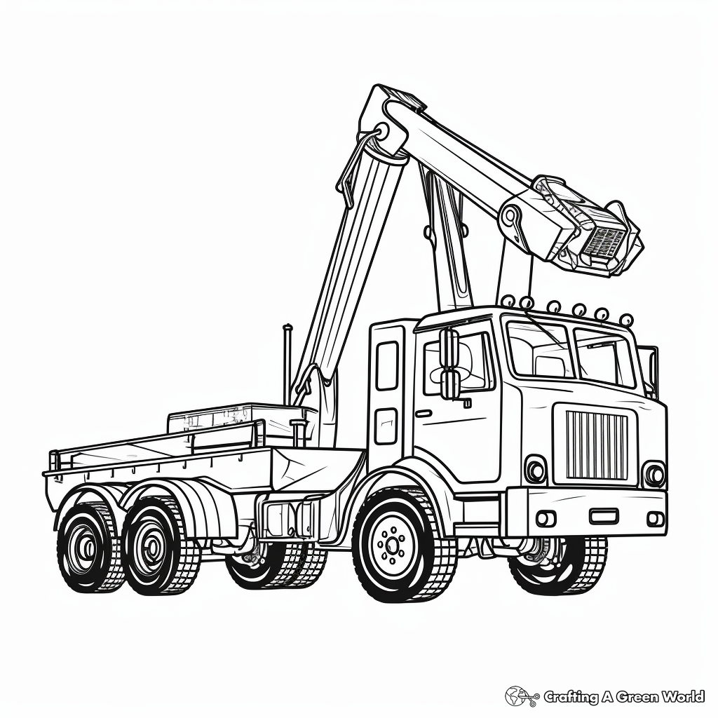 Crane truck coloring pages