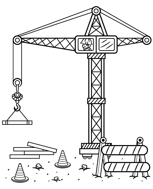 Elevating crane coloring sheet to print