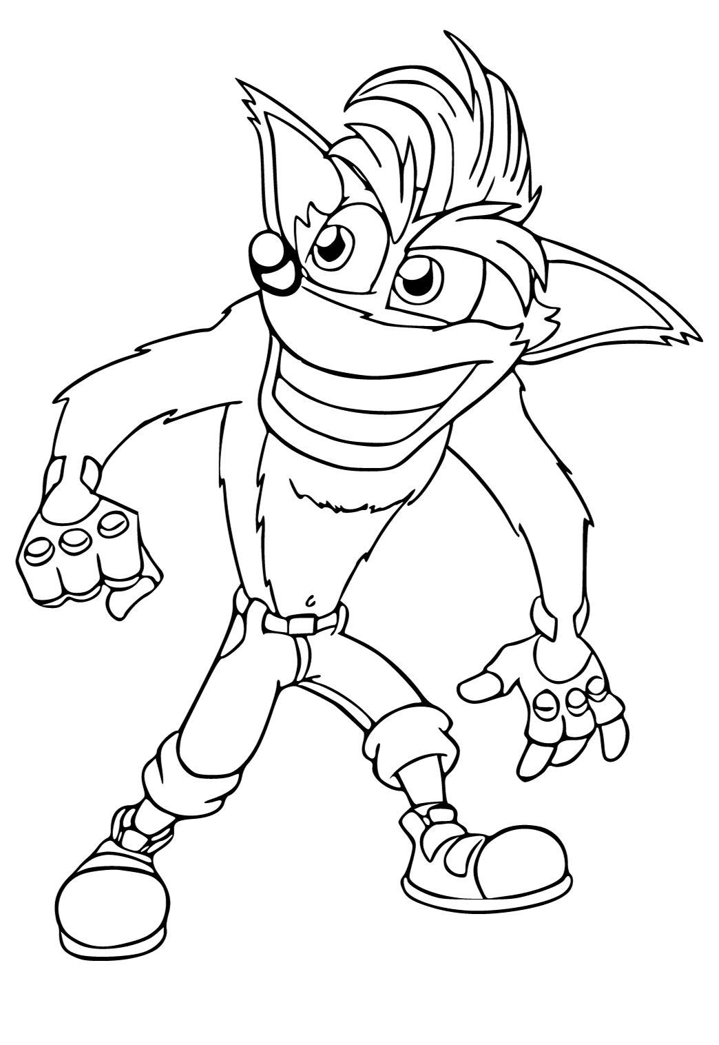 Free printable crash bandicoot hero coloring page for adults and kids