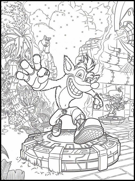 Crash bandicoot coloring pages