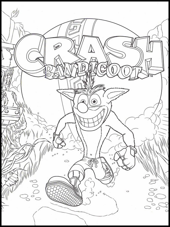 Free printable coloring book crash bandicoot