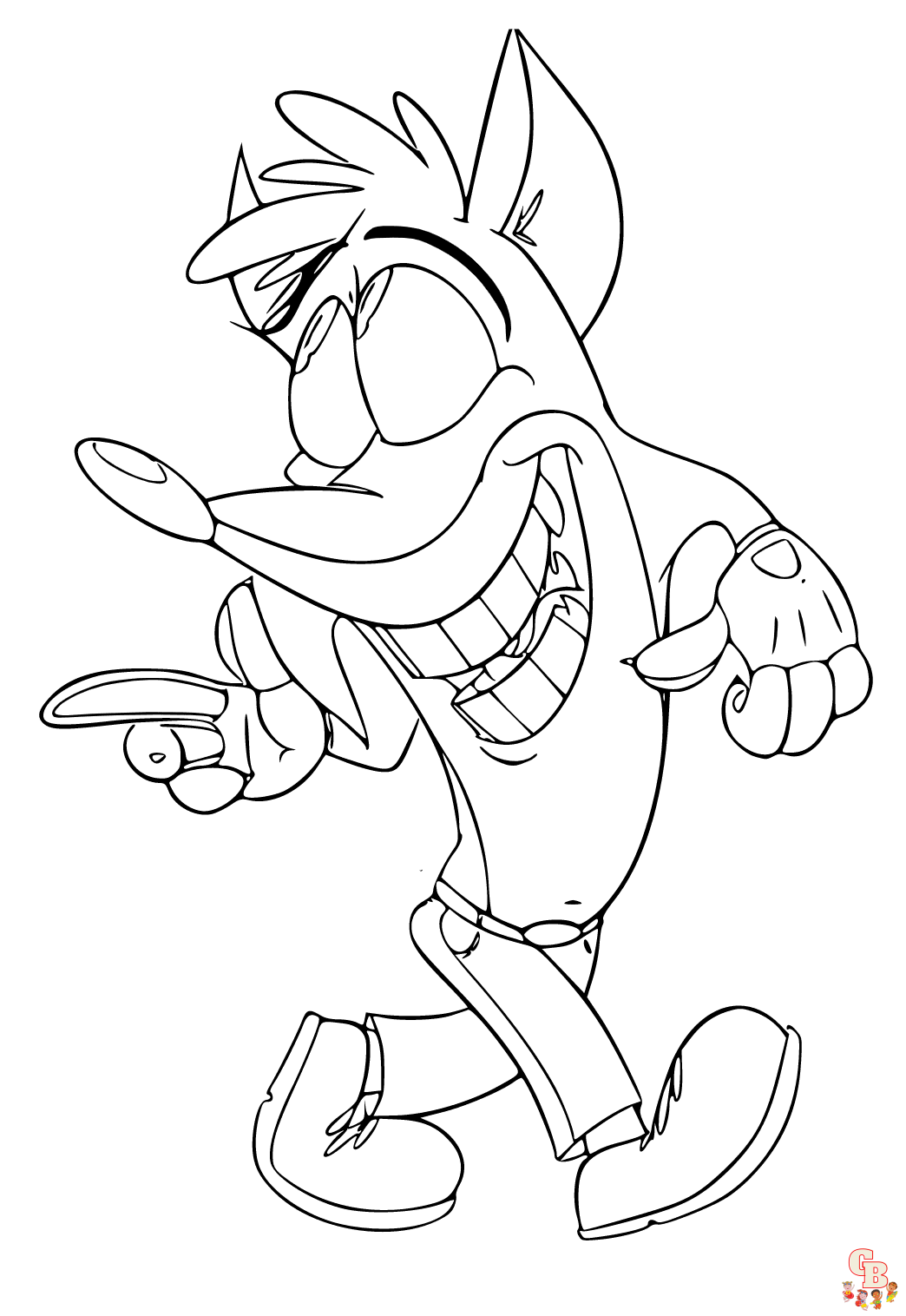 Printable crash bandicoot coloring pages free