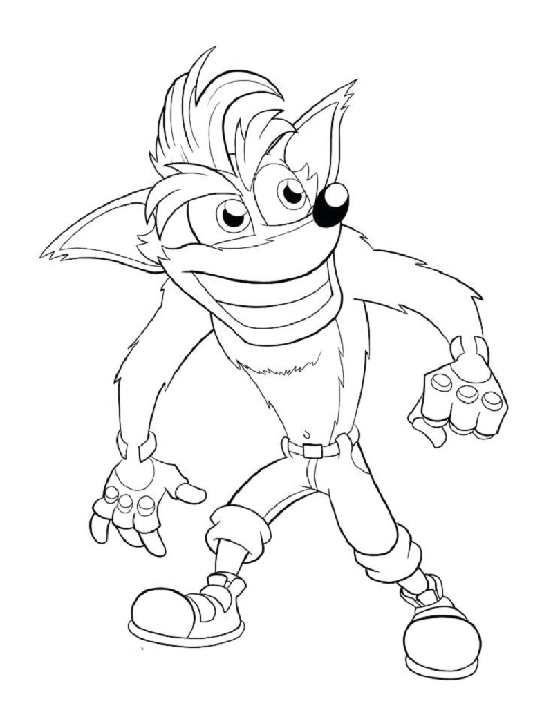 Crash bandicoot coloring pages