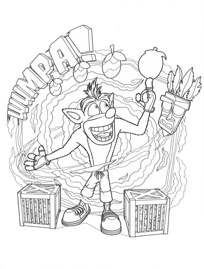 Crash bandicoot coloring pages