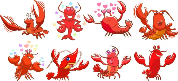 Crawfish kawaii over royalty