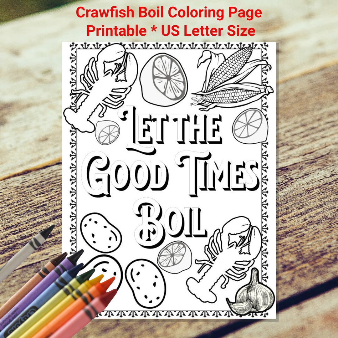 Crawfish boil coloring page crayfish boil coloring page seafood boil