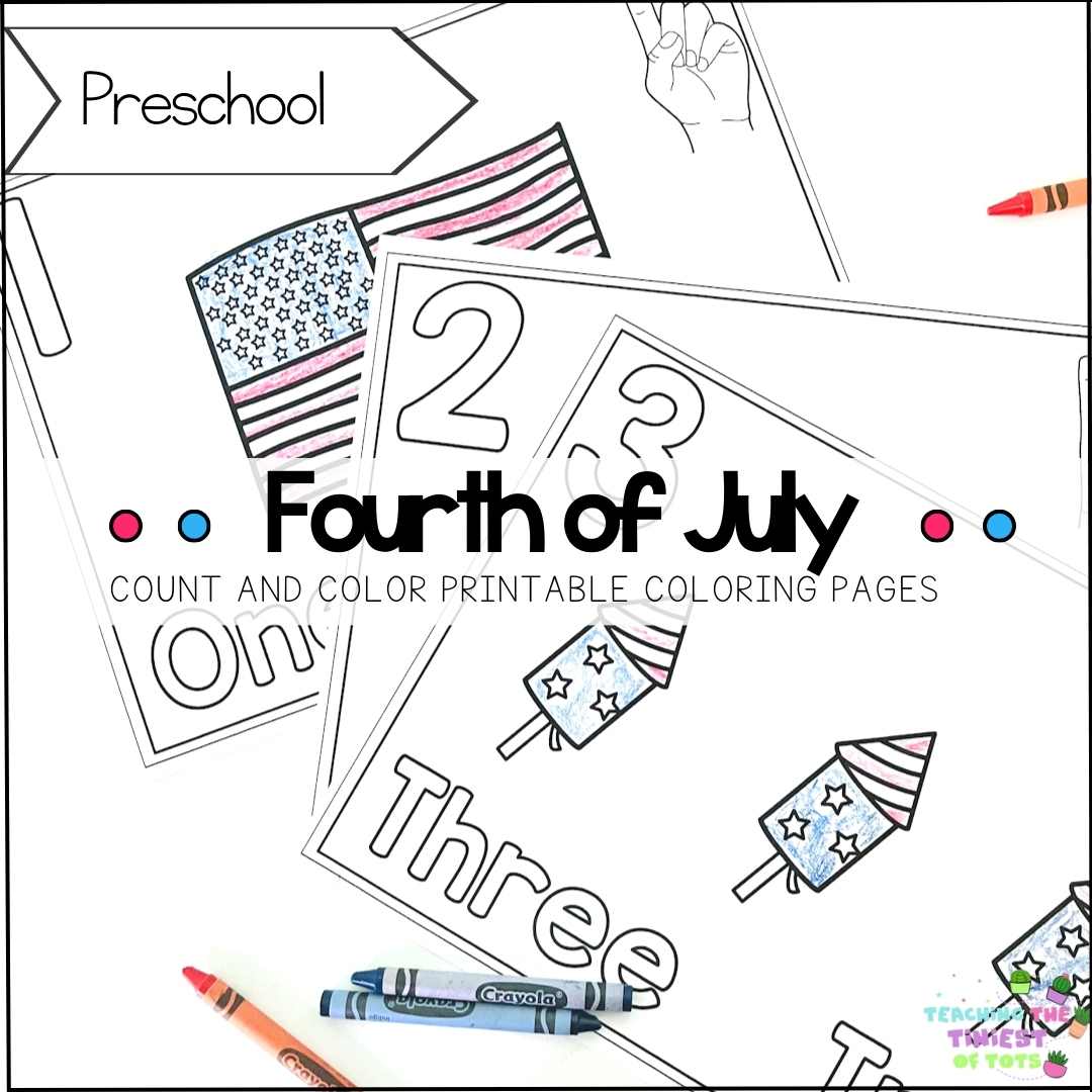 Th of july coloring pages preschool math activities