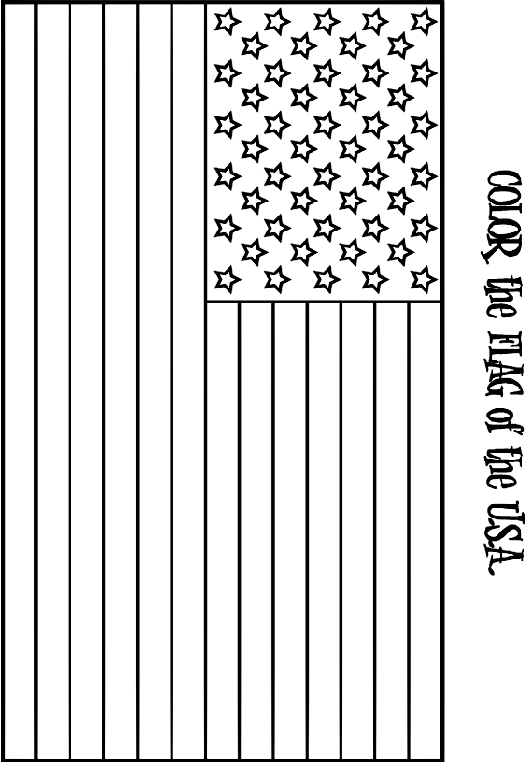 Free flag coloring page for th of july