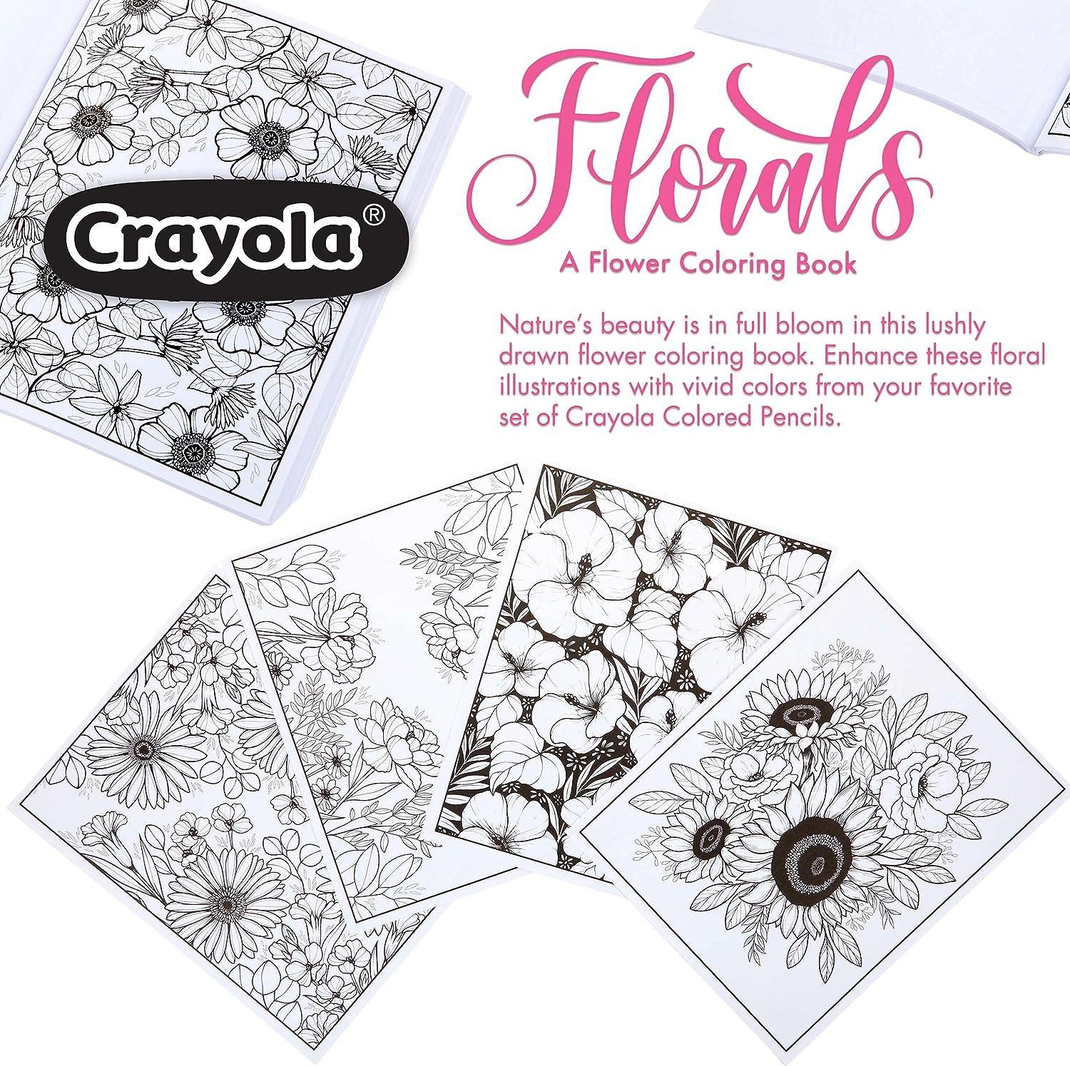 Crayola flower coloring book premium adult coloring pages gift multi florals