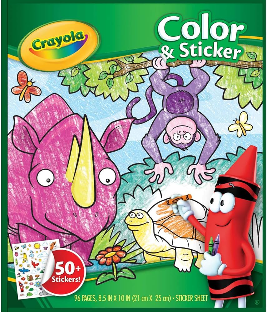 Crayola animal coloring pages and stickers pages gift for kids ages toys