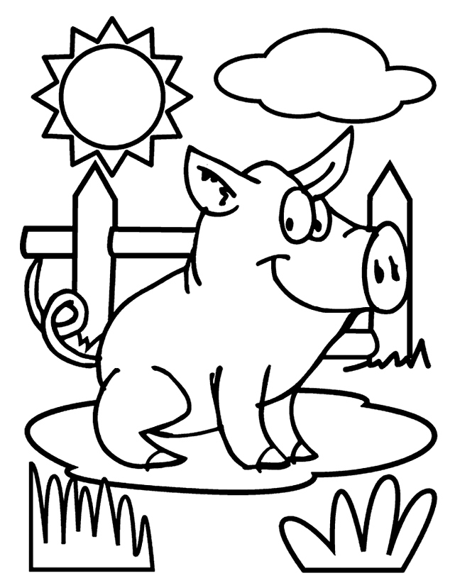 Pig on crayola animal coloring pages coloring pages farm animal coloring pages