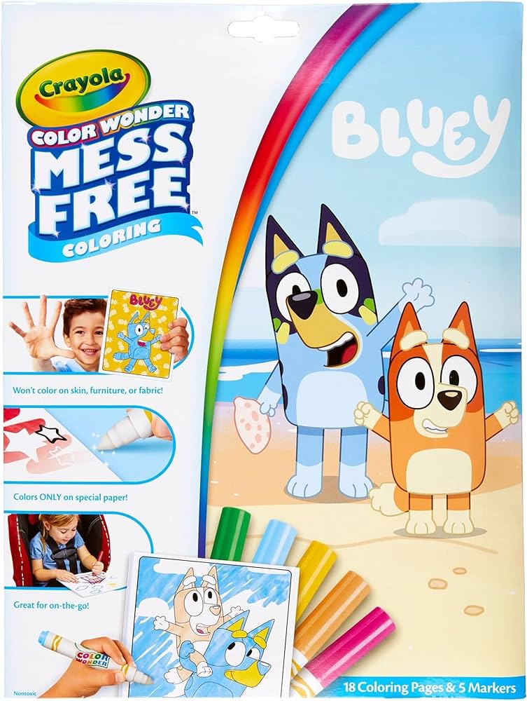 Crayola bluey color wonder coloring set bluey coloring pages mess free coloring for toddlers bluey toys gifts for kids everything else