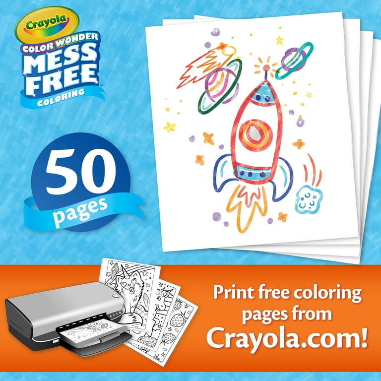 Crayola color wonder mess free coloring blank coloring pages printable page refill set child