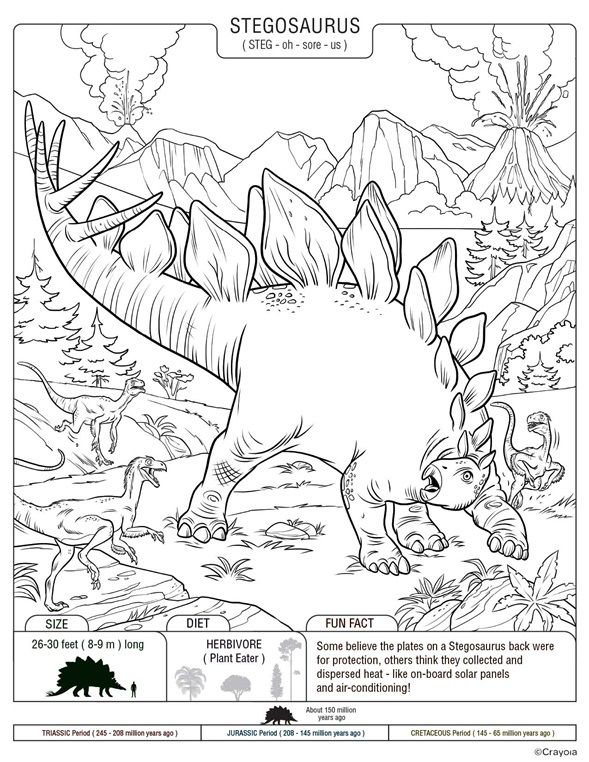 Color our free stegosaurus coloring page thats a realistic dinosaur coloring page for â dinosaur coloring pages crayola coloring pages dinosaur coloring sheets