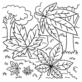 Fall leaves coloring pages images