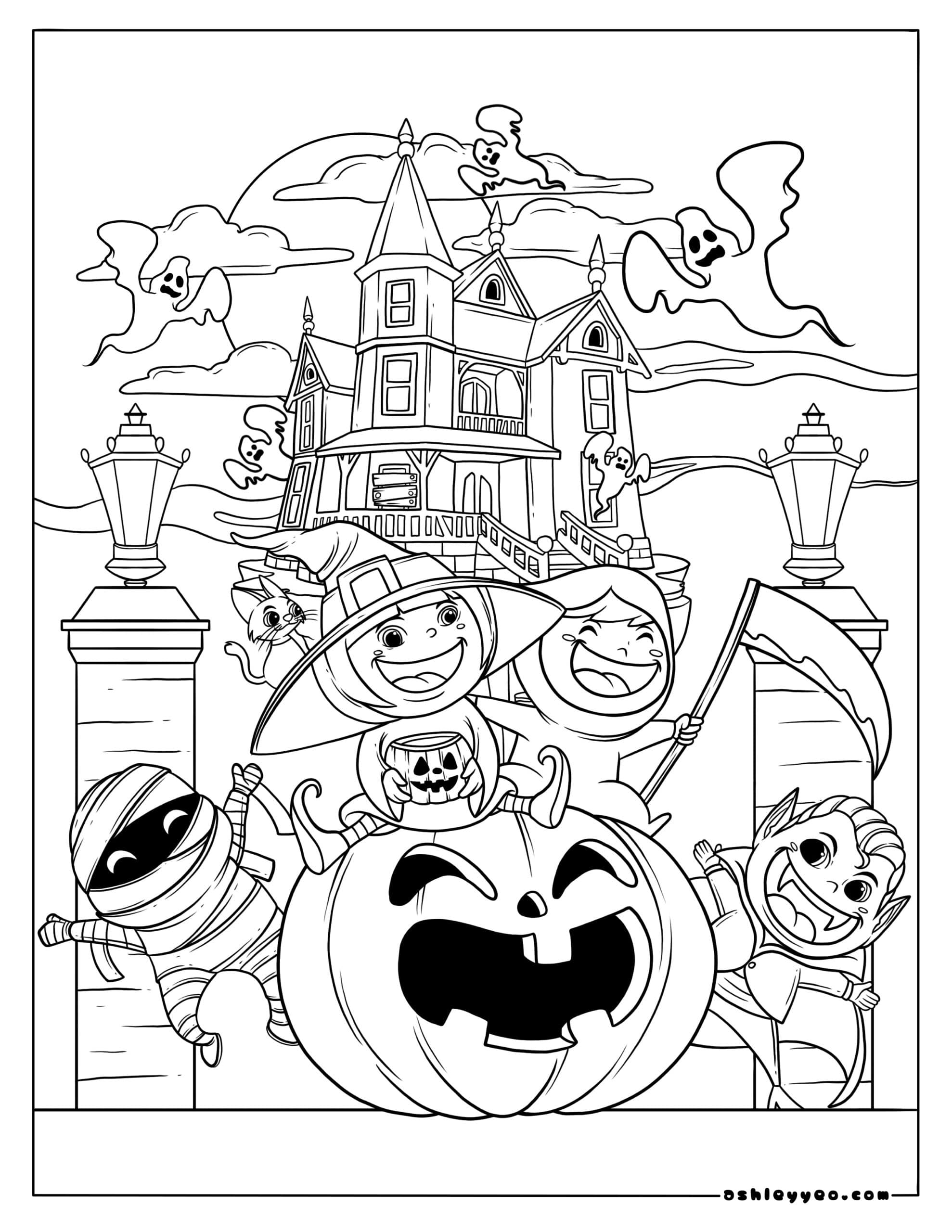 Free halloween coloring pages for kids