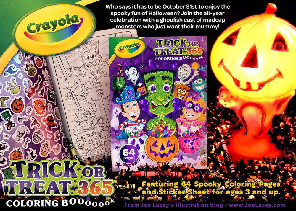 Joe lacey talks about the trick or treat halloween coloring book he has written designed and illustrated for crayola