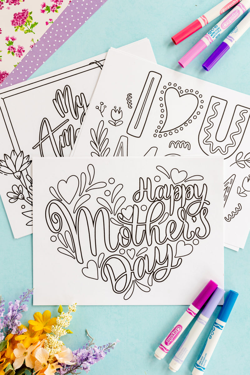 Mothers day coloring pages pages â play party plan