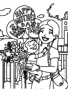 Mothers day free coloring pages