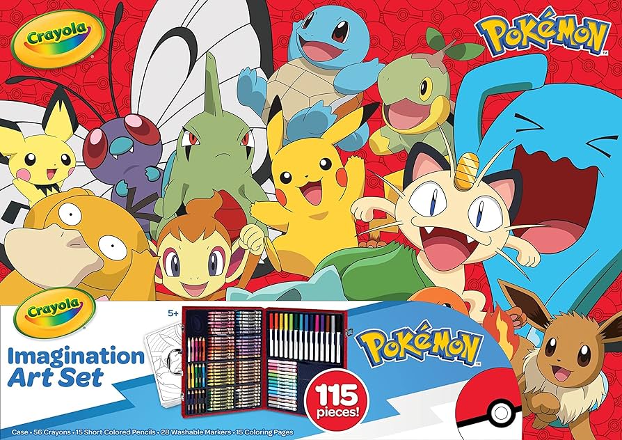 Crayola pokãmon imagination art set pcs kids art kit includes pokemon coloring pages pokemon gifts for kids ages everything else