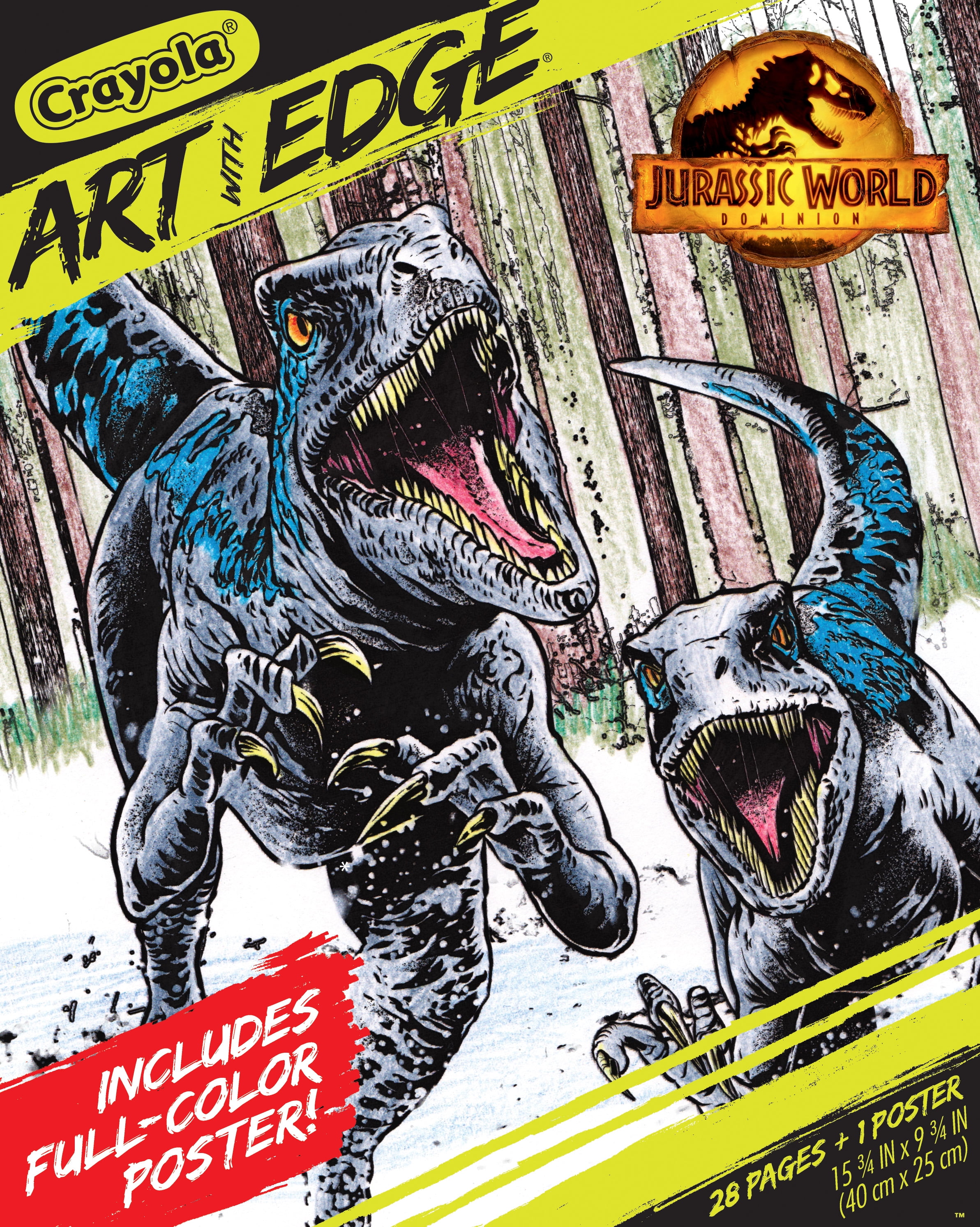 Crayola jurassic world coloring book pages with poster pages