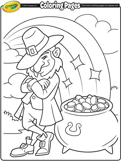 Leprechauns pot of gold on crayola free coloring pages st patricks coloring sheets crayola coloring pages