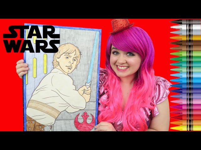 Coloring luke skywalker star wars giant coloring page crayons coloring with kii the clown