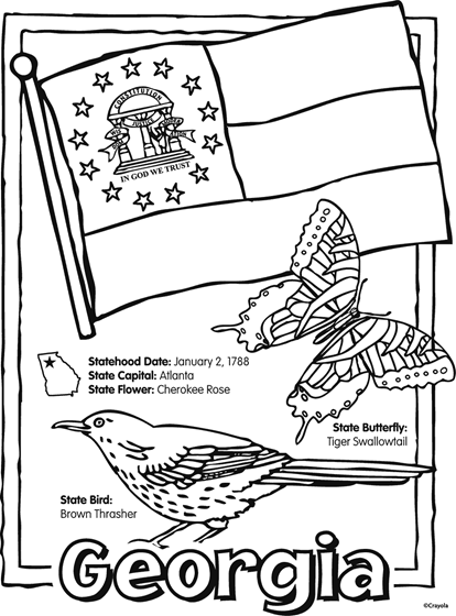 State of georgia free coloring page