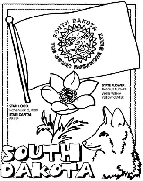 South dakota on crayola flag coloring pages south dakota kentucky state flag