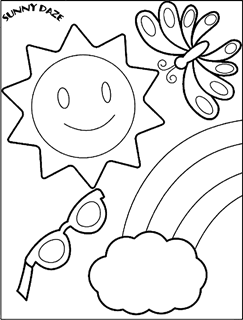 Summer free coloring pages