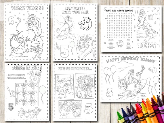 Lion king coloring pages lion king party favors lion king birthday lion king coloring booklion king activities