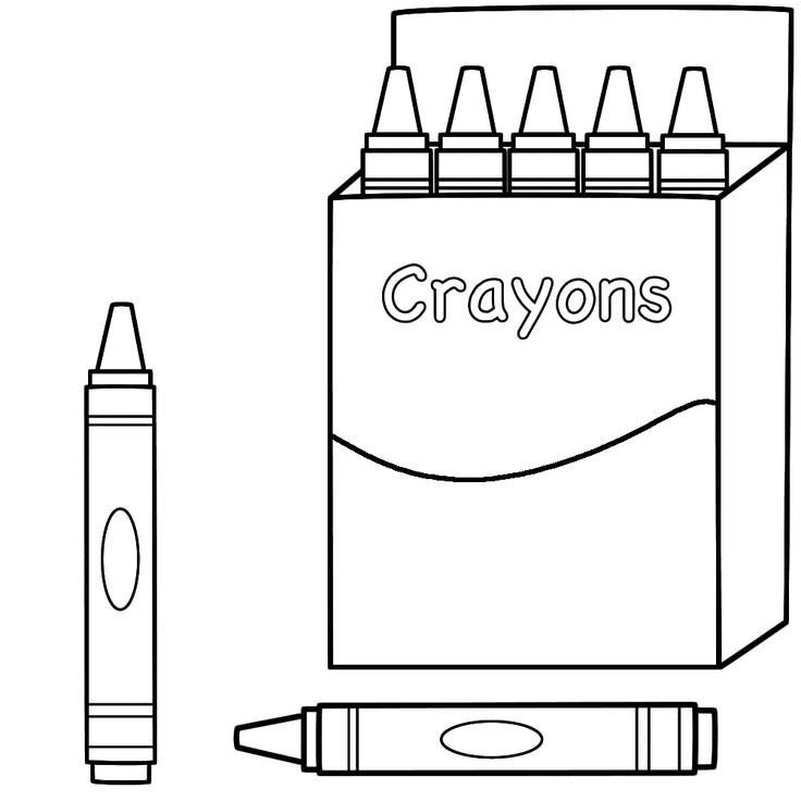 Box of crayons and two crayons