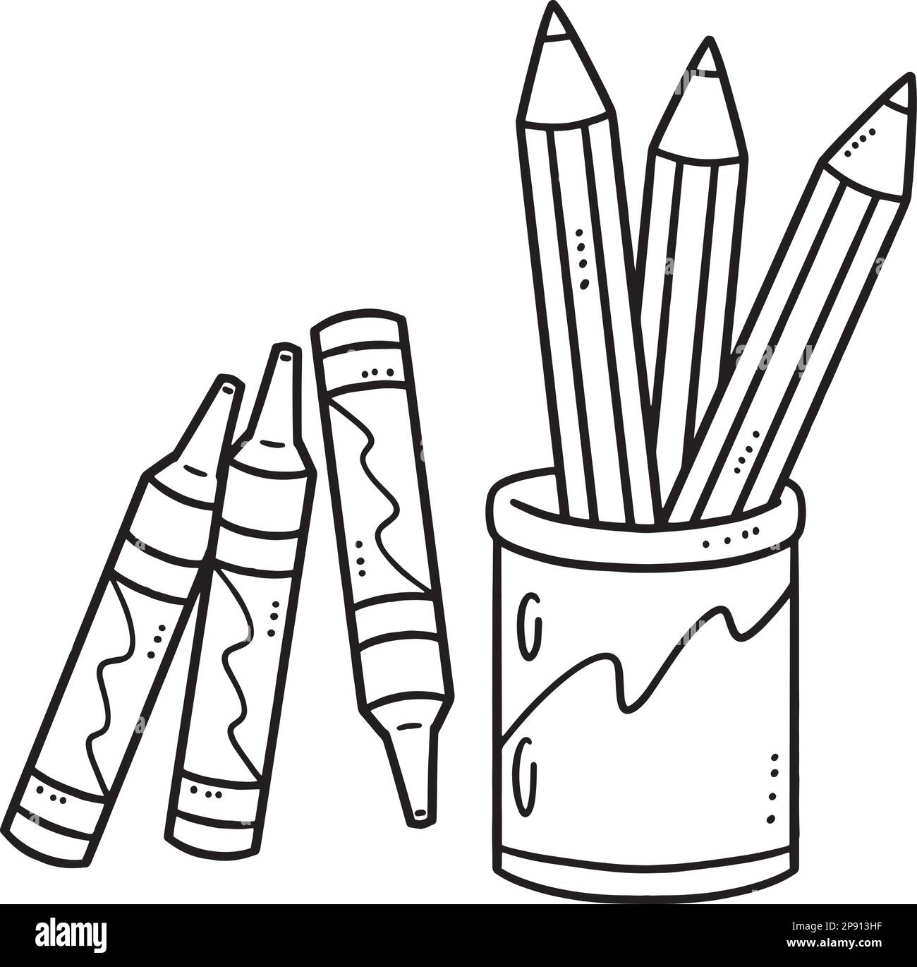 Pencil crayons black and white stock photos images