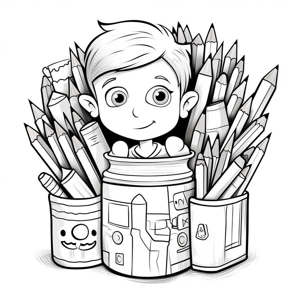 Box of crayons coloring page