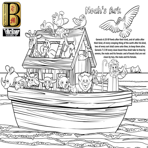 Noahs ark childrens crayon puzzle and color
