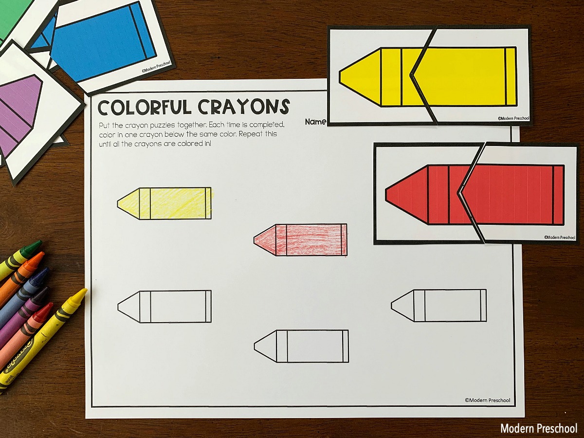 Crayon color puzzles