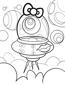 Crazy alien coloring page by aarons illustrations tpt