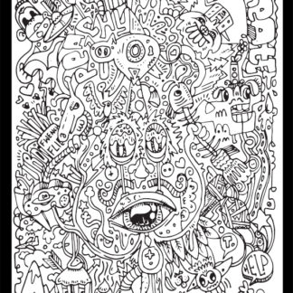 Crazy eyes colouring sheet â the doodle monkey