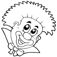 Crazy hair clown coloring pages