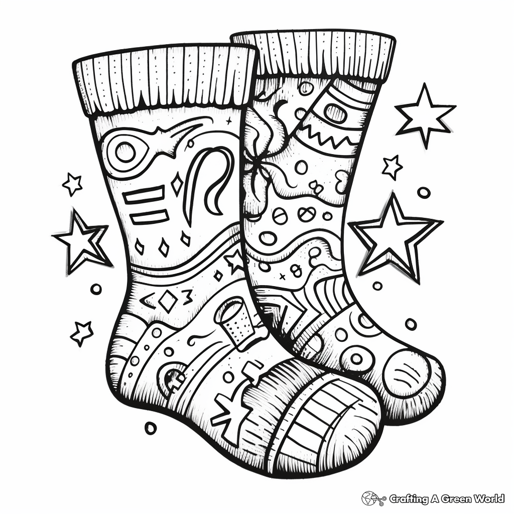 Crazy socks coloring pages