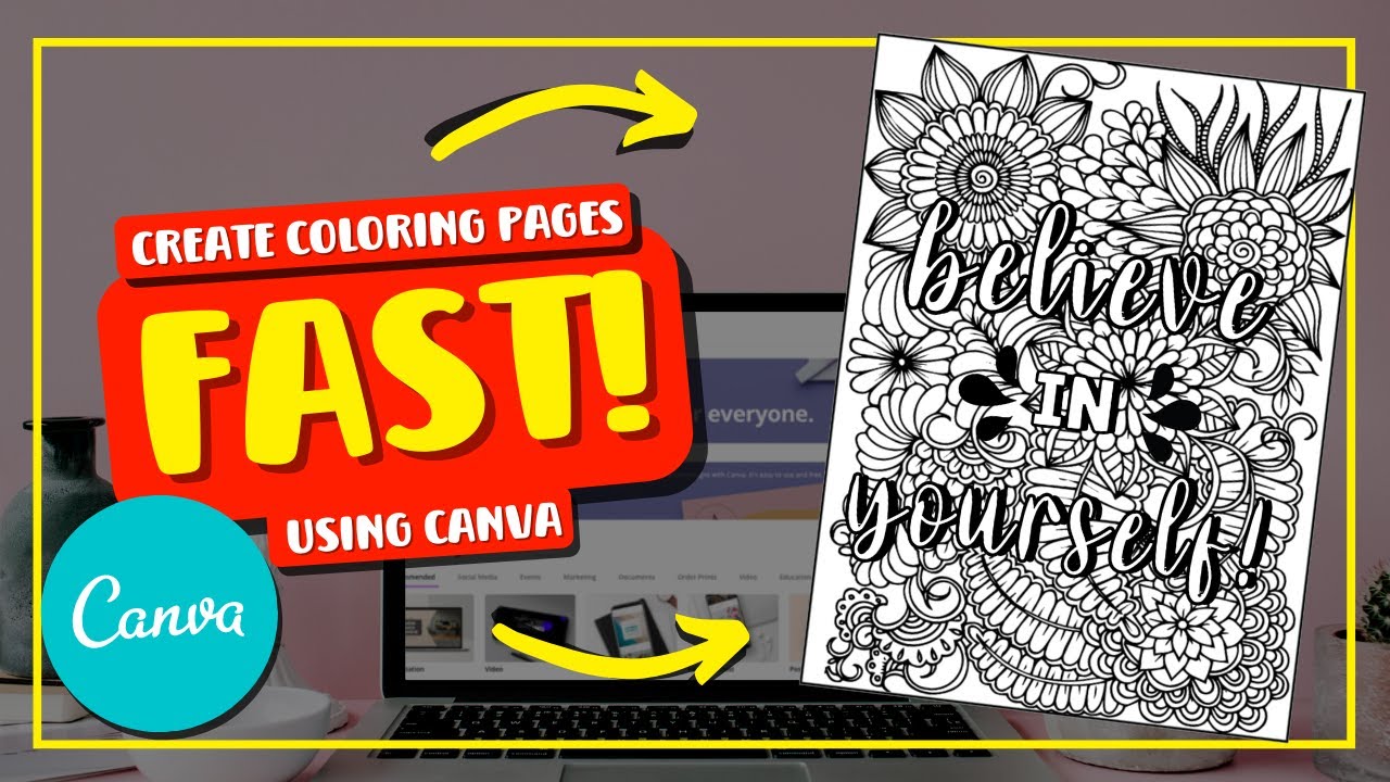 How to make coloring book pages in canva the easy way