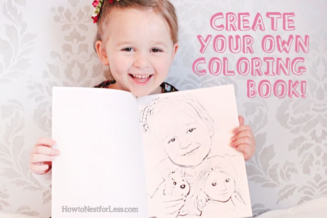 Make your own coloring book with family photos