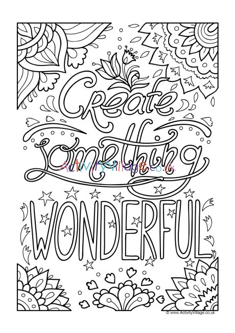 Create something wonderful louring page