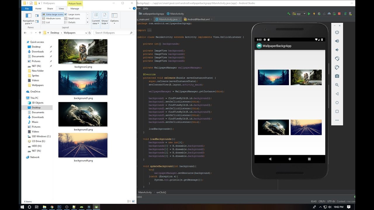 How to create a wallpaper app in android studio