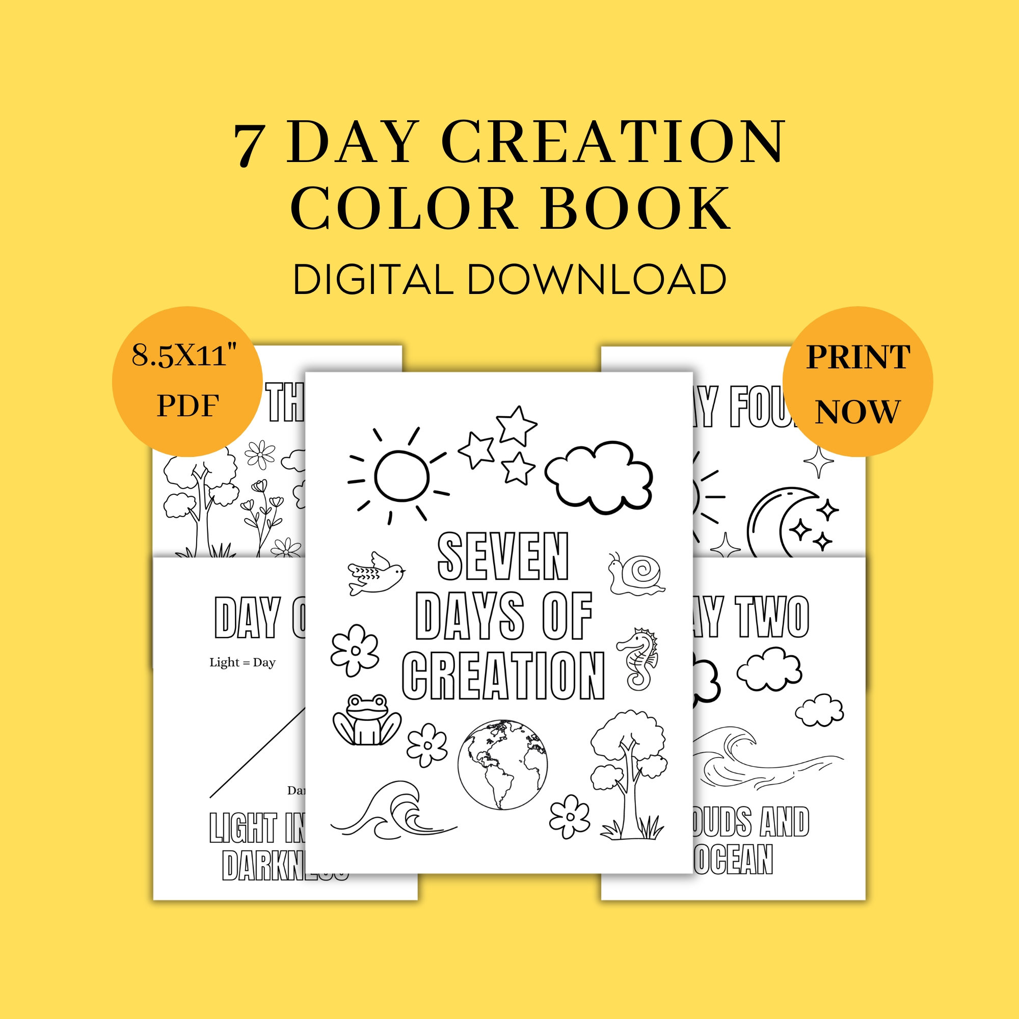 Creation color pages printable seven days creation coloring gods creation kid printables kids bible activities sunday school fun