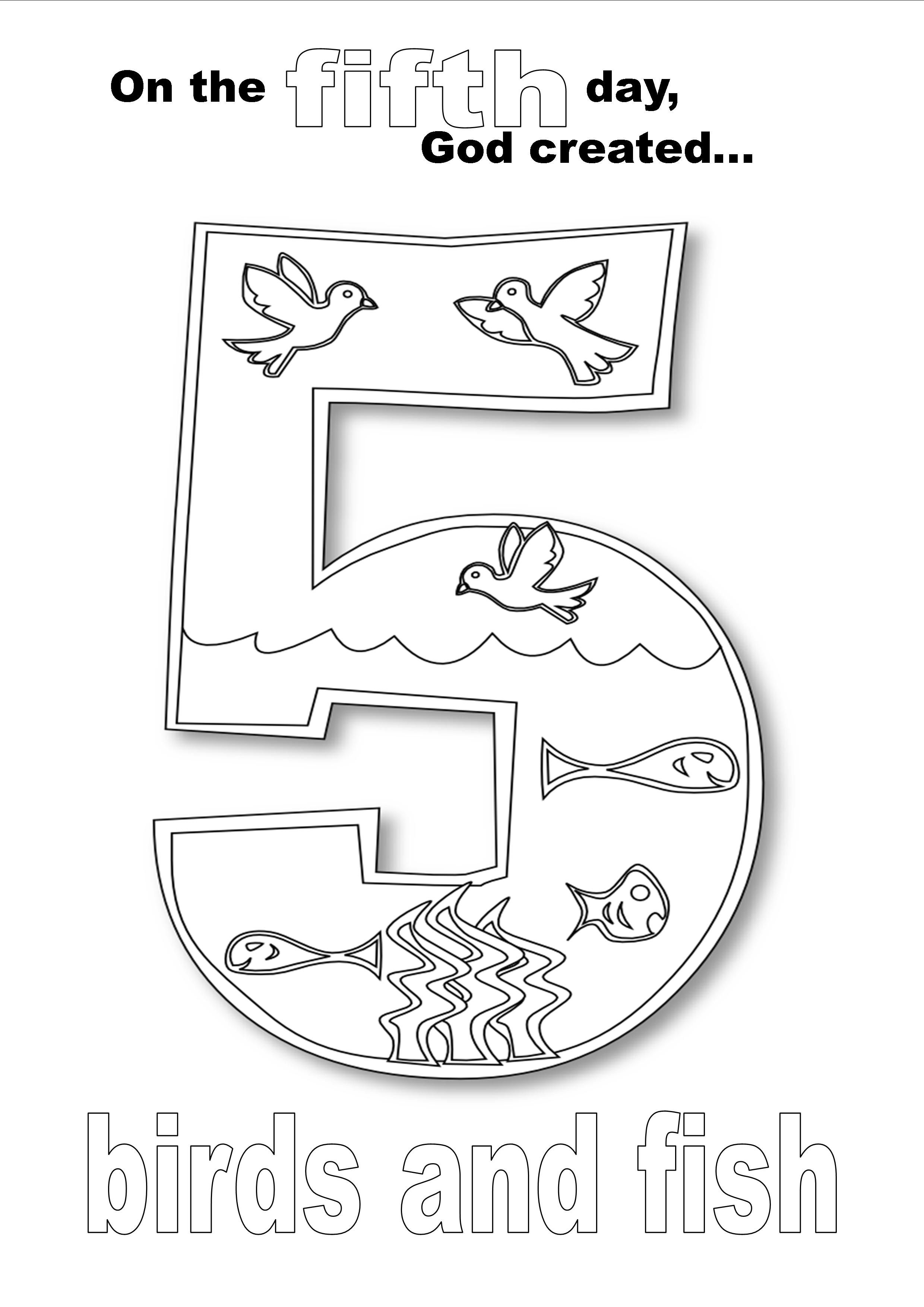 Creation day five coloring page bible lessons for kids sunday school crafts for kids creation bible lessons